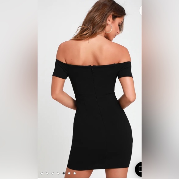 Lulu’s Black Off The Shoulder Dress - Picture 2 of 5